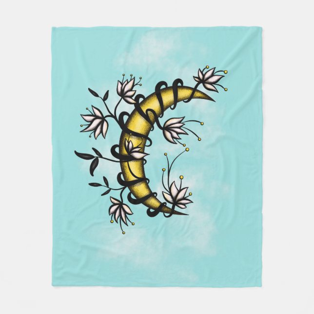 Cobertor De Velo Witchy Floral Moon (Frente)