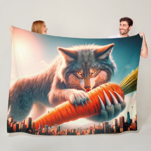 Cobertor De Velo Wolf Art