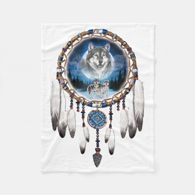 Cobertor De Velo Wolf Dreamcatcher (Frente)