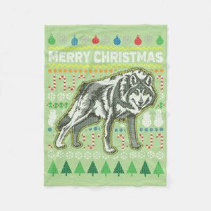 Cobertor De Velo Wolf Ugly Christmas Sweater