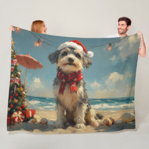 Cobertor De Velo Wolfhound Dog Christmas Vintage Beach