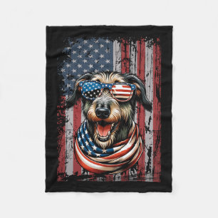 Cobertor De Velo Wolfhound Dog Nos Prende Bandeira 4 De Julho Patri