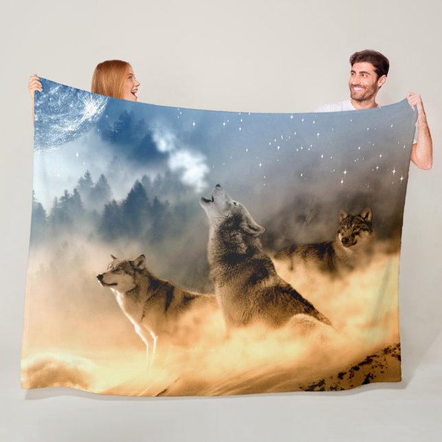 Cobertor De Velo WOLVES HOWLING no frio (In Situ)