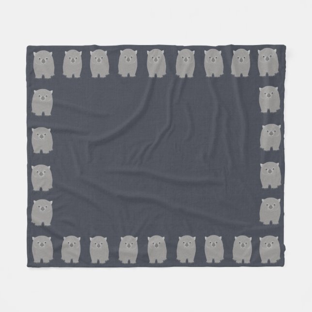 Cobertor De Velo Wombat Fleece Blanket (Frente (Horizontal))