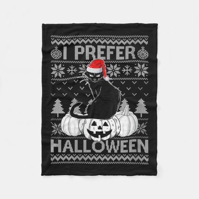 Cobertor De Velo Womens Funny I Prefer Halloween Black Cat Ugly Chr (Frente)