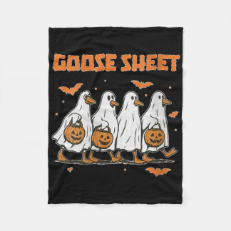 Cobertor De Velo Womens Halloween Fall Goose Sheet Ghost Floral Aut