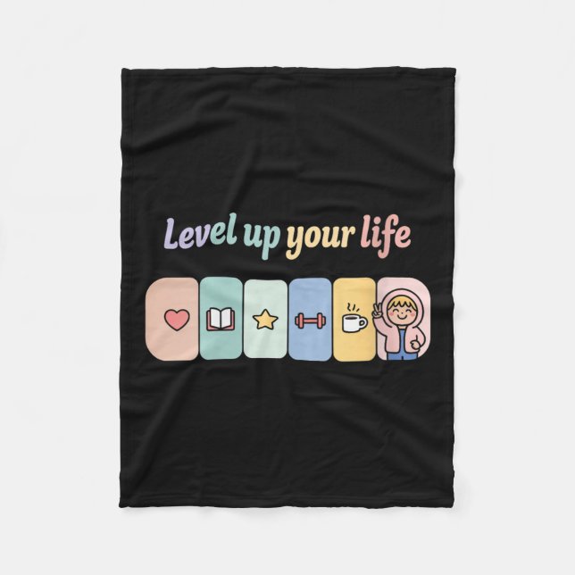 Cobertor De Velo Womens Level Up Your Life Progress Bar Gamer Motiv (Frente)