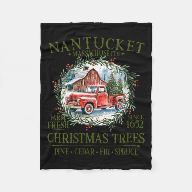 Cobertor De Velo Womens Nantucket Ma Farm Fresh Christmas Trees Gre (Frente)