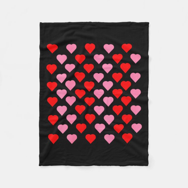 Cobertor De Velo Women's Nk And Red Hearts Lovers Funny Valentine’s (Frente)