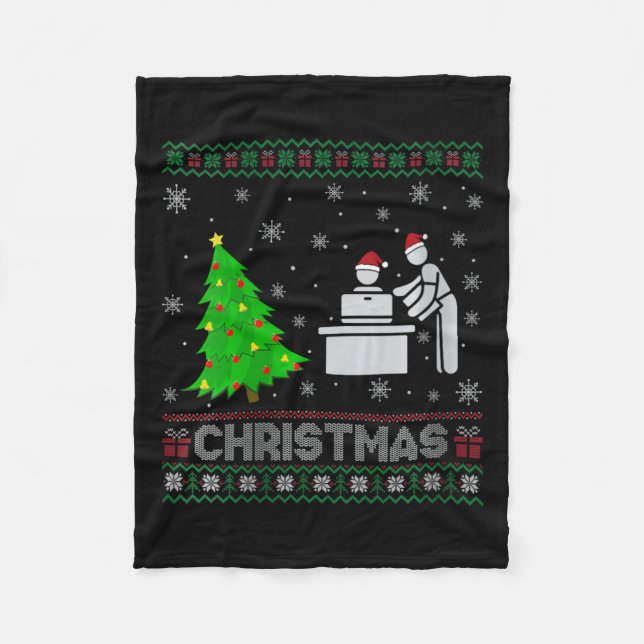 Cobertor De Velo Womens Personal Assistant Luz De Árvore Xmas Feia (Frente)