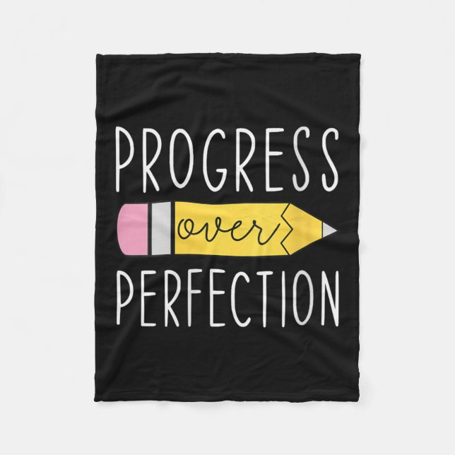 Cobertor De Velo Womens Progress Over Perfection Motivational Teach (Frente)