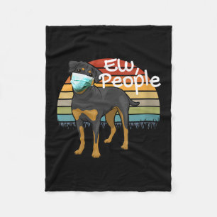 Cobertor De Velo Womens Rottweiler Puppy com Máscara - Ow Pessoas 