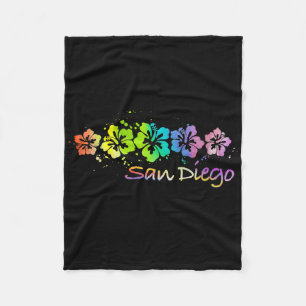 Cobertor De Velo Womens San Diego, Ca Watercolor Beach &amp; Surf V