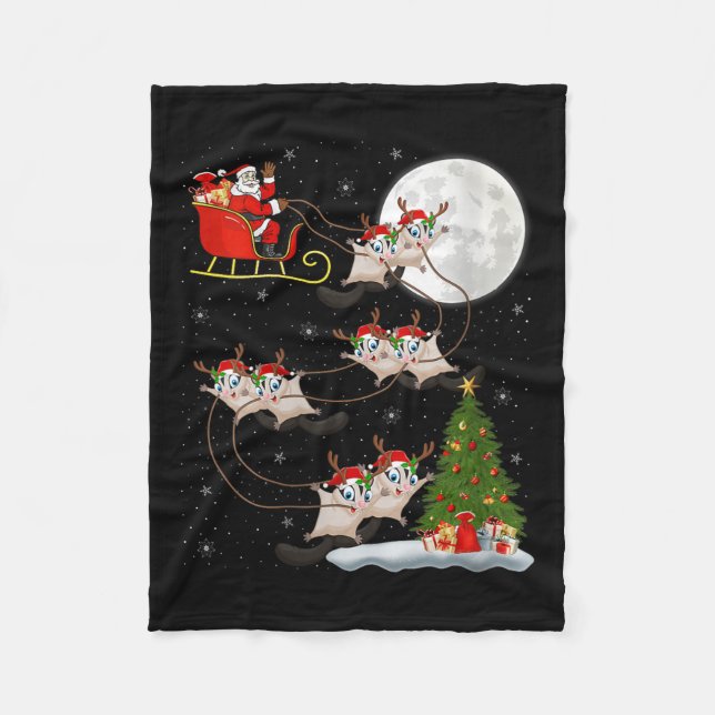 Cobertor De Velo Womens Sugar Glider Santa Sleigh Flying Funny Magi (Frente)