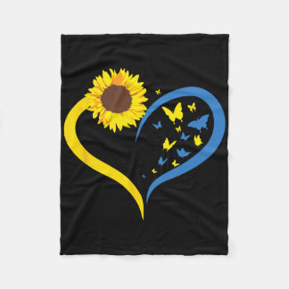 Cobertor De Velo Womens Sunflower Love Heart I Stand With Ukraine B