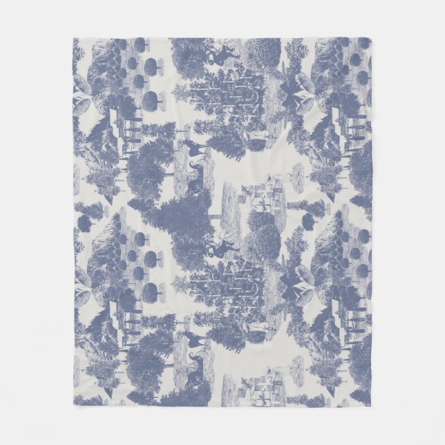 Cobertor De Velo Wonderland de inverno azul (Frente)