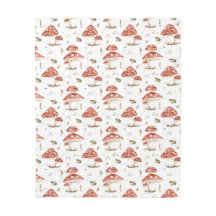 Woodland Frogs & Fly Agaric Mushrooms Watercolor