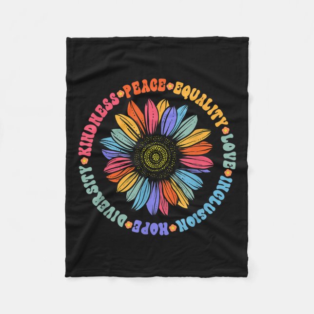 Cobertor De Velo World Peace Suprter Sunflower Floral Outfit Kindne (Frente)