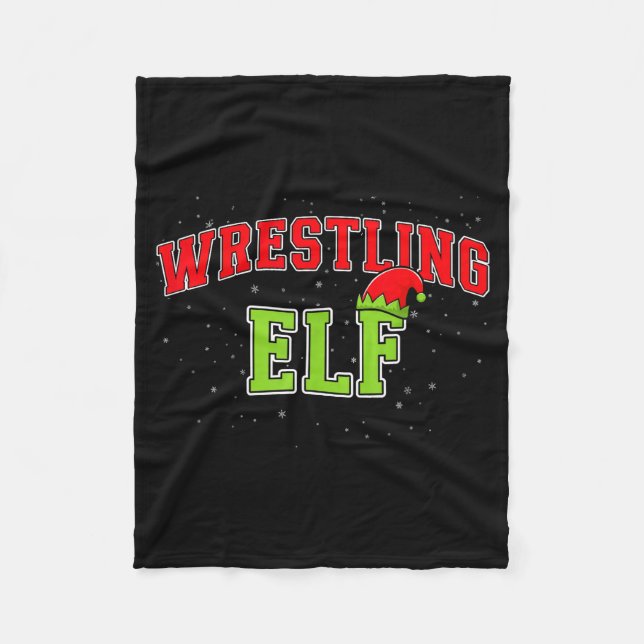 Cobertor De Velo Wrestling Elf Christmas Family Matching Group Xmas (Frente)