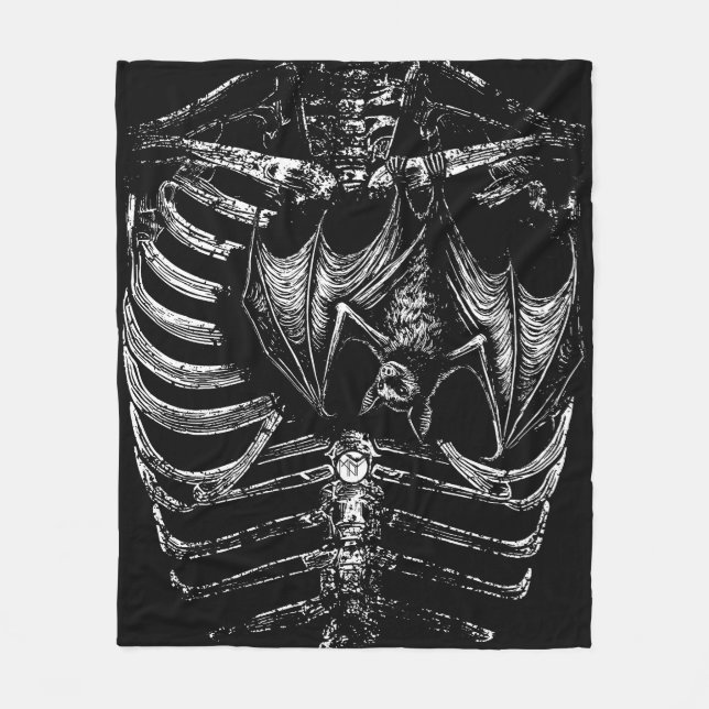 Cobertor De Velo X-Ray Skelett Korpus mit Fledermaus (Frente)