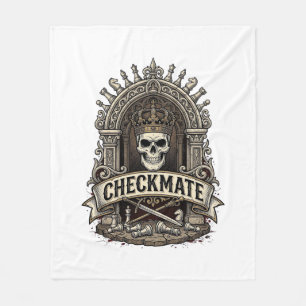 Cobertor De Velo Xadrez Antigo Checkmate Skull King