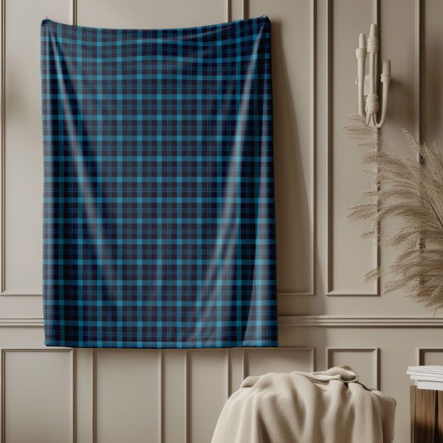 Cobertor De Velo Xadrez azul clássica para conforto diário (Classic Blue Plaid Throw for Everyday Comfort Fleece Blanket)