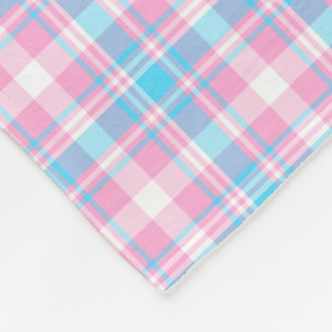 Cobertor De Velo Xadrez azul, cor-de-rosa e branca da luz -