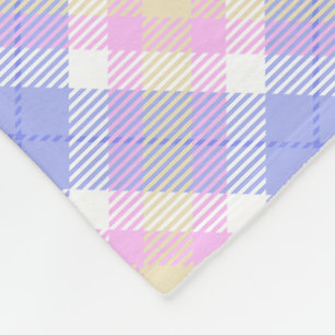 Cobertor De Velo Xadrez Azul Rosa Amarelo
