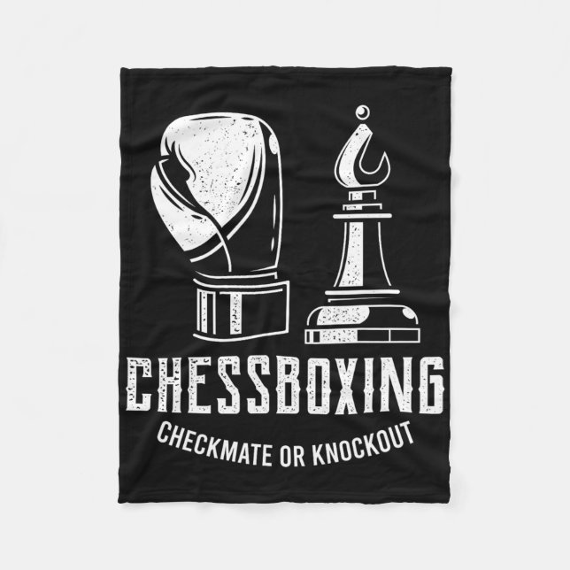 Cobertor De Velo Xadrez Boxing I Chess Player Boxer (Frente)