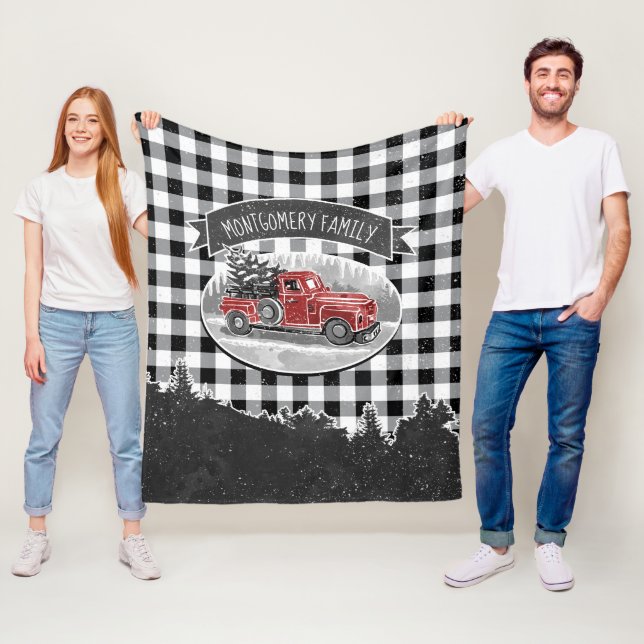 Cobertor De Velo Xadrez branca do búfalo do preto do caminhão do (In Situ)