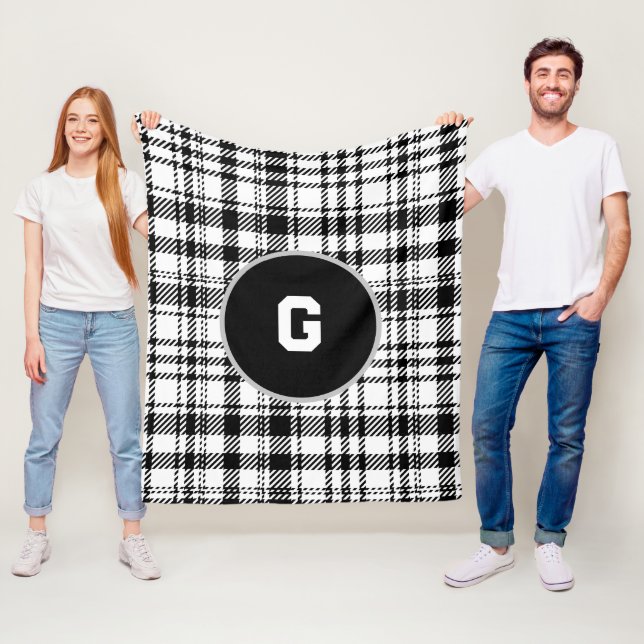 Cobertor De Velo Xadrez branca e preto clássico (In Situ)