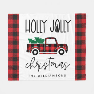 Cobertor De Velo Xadrez Buffalo Red Vintage Truck Nome de Natal