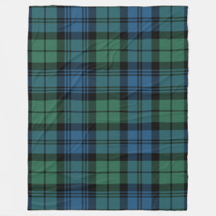 Cobertor De Velo Xadrez Clan Campbell Tartan Green Blue Check