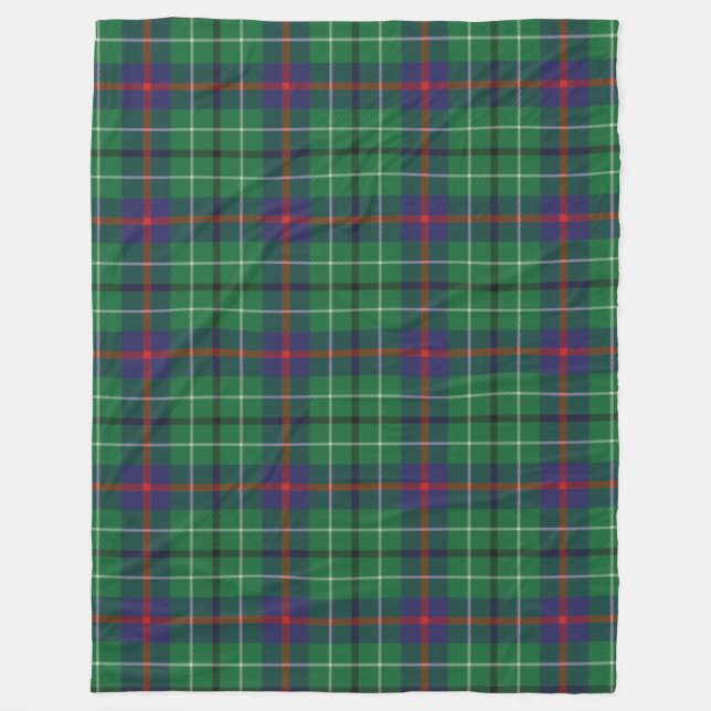 Cobertor De Velo Xadrez Clan Duncan Tartan Green Check (Frente)