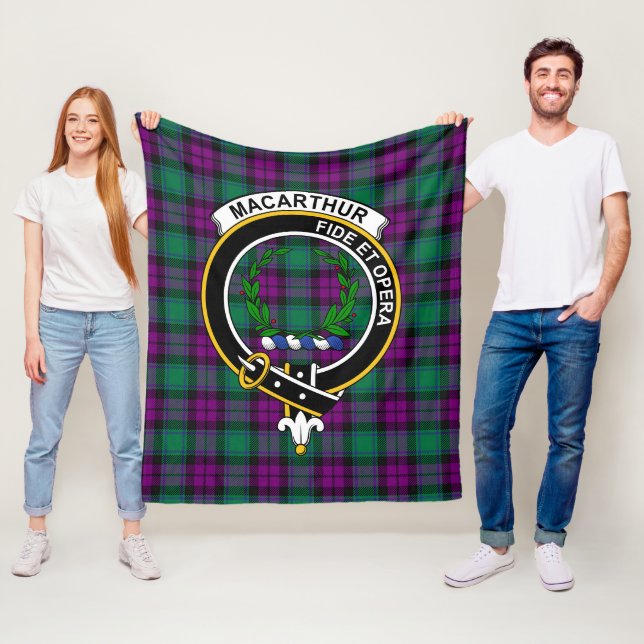 Cobertor De Velo Xadrez Clan MacArthur Milton Tartan (In Situ)