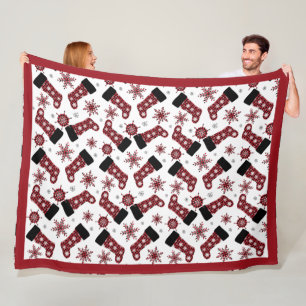 Cobertor De Velo Xadrez de Búfalo Russo a Balançar Flocos de Neve N