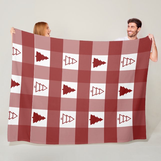 Cobertor De Velo Xadrez de Buffalo Ornament Árvores de Natal (In Situ)