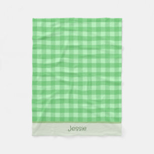 Cobertor De Velo Xadrez de Buffalo Verde Personalizada Unisex Baby 