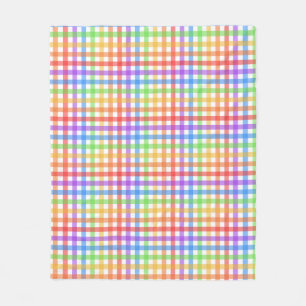 Cobertor De Velo Xadrez de Gingham de Arco-Íris Padrão Geométrico