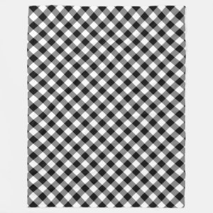 Cobertor De Velo Xadrez de Gingham preto e branco