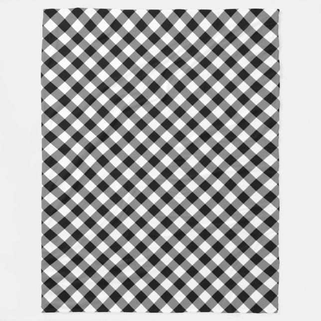 Cobertor De Velo Xadrez de Gingham preto e branco (Frente)