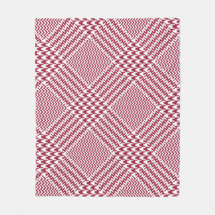 Cobertor De Velo Xadrez de Glen Branco Vermelho: Tartan Torcido