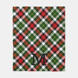 Cobertor De Velo Xadrez de Natal Feriada Monograma Festivo Inicial