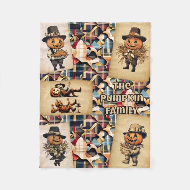 Cobertor De Velo Xadrez de Peregrinos da Família de Bombas (Frente)