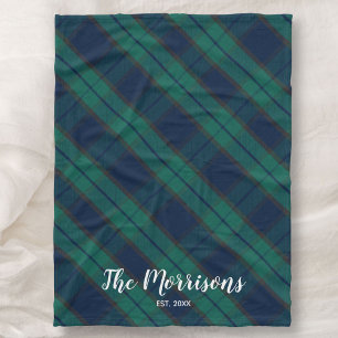 Cobertor De Velo Xadrez de Tartan Black Watch Nome Personalizado An