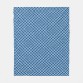 Cobertor De Velo Xadrez Diagonal Azul Básico/Azul Bebê