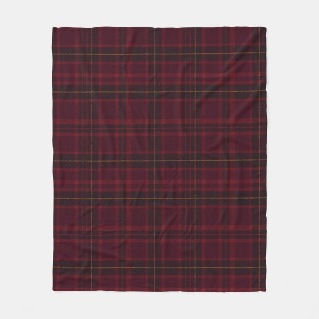 Cobertor De Velo Xadrez Escocês Burgundy Elegante (Frente)