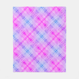 Cobertor De Velo Xadrez Fuschia Blue Boho