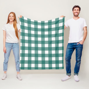 Cobertor De Velo Xadrez Gingham Verde Sage Clássico e Branco