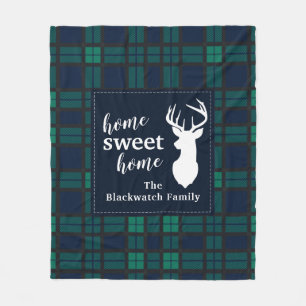 Cobertor De Velo Xadrez Holiday Tartan Clan Blackwatch Personalizad